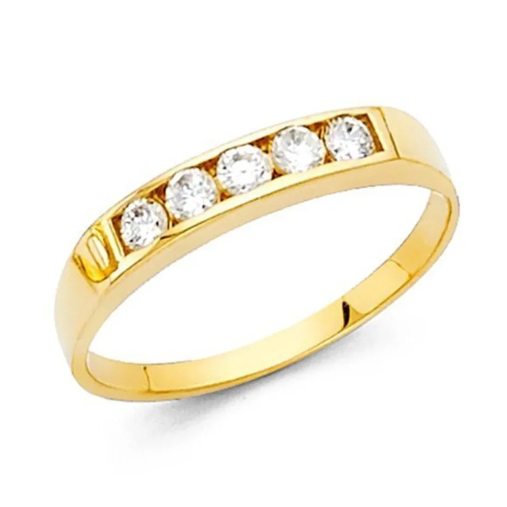 Baby kids Dainty 14k Yellow gold Wedding Band pinky ring size 2 3